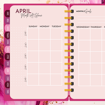 Digital Journal Planner Pink 2024 - Organise Easily