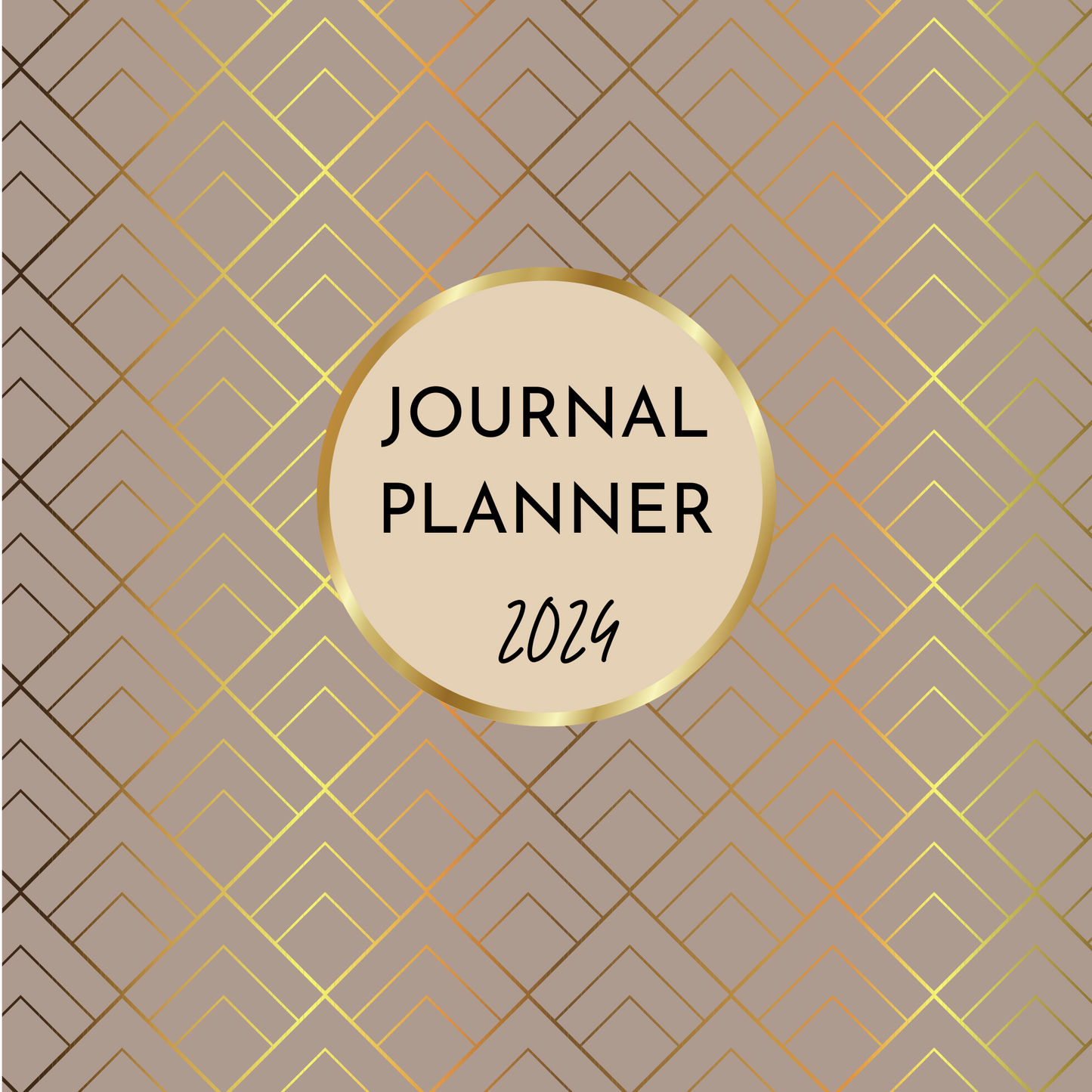 Digital Journal Planner Gold Abstract 2024