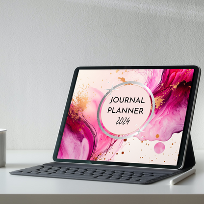 Digital Journal Planner Pink 2024 - Organise Easily