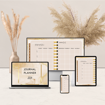 Digital Journal Planner Gold 2024